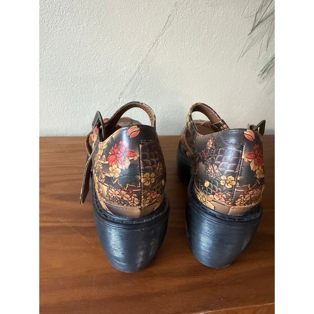 Dr. Martens Adaya Tan Tattoo Floral Wedge Sandals Japanese Chunky 1970s 8 - Picture 5 of 9
